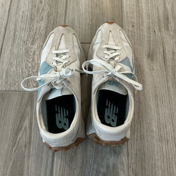 New Balance White and Light Blue Athletic Shoes - Picture 3 of 5